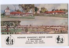 Postcard Howard Johnson's Motor Lodge Allendale South Carolina SC 1960 picture
