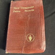 Vintage New Testament Psalms Proverbs Vest Pocket Bible Gideons picture