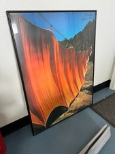 Signed and framed Christo Orange Valley Curtain Poster picture