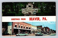 Beaver PA-Pennsylvania, Scenic General Banner Greetings, Vintage Postcard picture