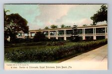 Palm Beach FL-Florida, Garden & Colonnade, Royal Poinciana, Vintage Postcard picture