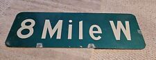 Authentic Detroit 8 Mile Green White Metal Road Sign West Eminem Theme picture