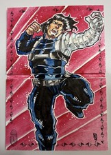 2019 UD Marvel Premier Winter Soldier Booklet Sketch Card 1/1 by Kurobhie picture