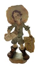 Vintage Resin Newspaper Boy Hawker 9-inches Tall by R. Ferolanza picture