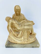 Vintage Michelangelo's Pieta Mary Holding Jesus Figurine Religious Italy 5.5x4.5 picture