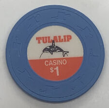 TULALIP Casino $1 Casino Chip Blue WASHINGTON H&C picture