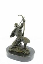 Vintage RARE Signed Kamiko Solid Bronze Samurai Figure Statue Sculpture Deco picture