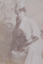 Antique 1906 ID'd Photograph - Adelle Selfridge Girl w/ Dog - James Simkins NJ picture