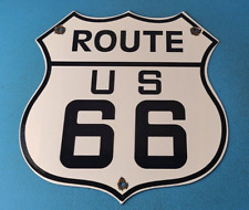 Vintage US Route 66 Sign - Porcelain Highway State Road Marker Gas Pump Sign picture