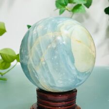 664g Natural Caribbean Stone Quartz Sphere Crystal Ball Healing Decoration picture