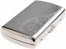 Metal Double Sided King & 100's Cigarette Case Vintage II Design New picture