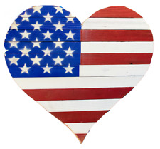 24'' American Flag Valentine's Day Heart Hanging Decoration Wedding USA Foldable picture