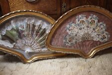 Gorgeous Pair of Victorian Fans in Golden Shadowbox Frames picture