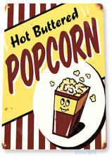 TIN SIGN Hot Popcorn Metal Décor Wall Art Theater Kitchen Store Bar A431 picture