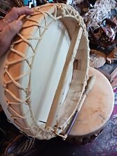 **AWESOME OLD LG NATIVE AMERICAN  RAWHIDE HAND  DRUM PAINTED SHAMAN  QUALITY * picture