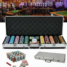 New 500ct. Las Vegas Poker Club 14g Clay Poker Chips Set with Aluminum Case US picture
