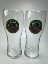 Moosehead Lager Beer Glasses Embossed Canadian 16 oz Moose Image 2 Cups B32 picture