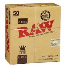 Raw Classic King Size Slim Rolling Paper Full Box 50 pack, 32 Per Pack  picture