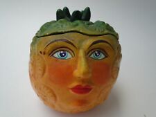 Anthropomorphic Mexican Folk Art Ceramic Pineapple Pottery Candle Signed A.G.P. picture