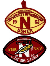 1960 & 1963 Football Usher Patch University of Nebraska Boy Scout picture