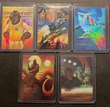 1996 Topps Finest Star Wars Refractor 5 Card Lot Cora Jade Bossk Ackbar & More picture