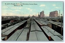 1911 B And O Freight Yards And Elevators Locust Point Baltimore MD Postcard picture
