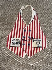 Vintage  Red White Striped Gay 90s Apron Vest picture