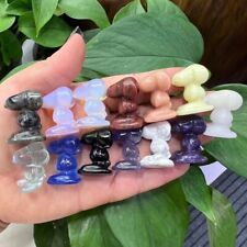 50pc Natural mixed quartz hand carved crystal Random mini Snoopy reiki healing picture