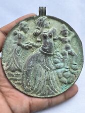 Collectable Pice Rare Old Roman Greek Bronze Story Craved Antique Pendent picture