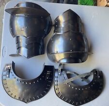 Medieval Dark Gothic Steel Gorget Neck Armor And Pauldron Cosplay Armor picture