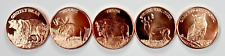 Copper Coins * One Oz. Each * .999 Bullion * 5 pc. North American Wildlife Set picture