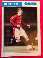 Sheet football card david beckham rookie french issue magazine 1997 manchester picture