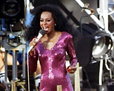 Diana Ross in sequined pink dress in concert Central Park NY 1983 8x10  Photo picture
