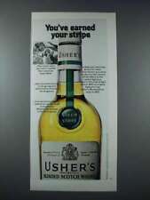 1975 Usher's Green Stripe Scotch Ad - You've Earned Your Stripe picture