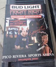 Rare 1987 Bud Light Cardboard Sign. Stacey Q Holloween Spud Mackenzie 18.5x24.5 picture