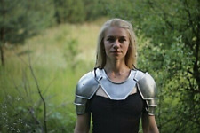 Lady Pair of pauldrons & gorget shoulder Armor Medieval knight Lady Armor picture