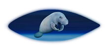 Manatee original handcrafted painted surfboard wall art plaque sea cow marine picture
