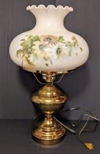 Vintage GWTW Hand Painted Brass Floral Table Lamp 24” EC BEAUTIFUL picture