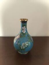 Chinese Antique Cloisonné Vase w/ gilded rims & base  7