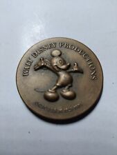 1973 WALT DISNEY PRODUCTIONS 50TH ANNIVERSARY BRONZE COIN MICKEY MOUSE MEDALLION picture