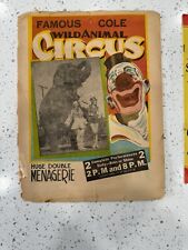 Vintage Authentic Circus Advertising & Posters Clyde Beatty Cole Bro 1959 picture
