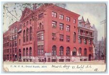 1907 Y.M.C.A. Exterior Roadside Grand Rapids Michigan MI Posted Trees Postcard picture
