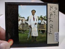 Colored Glass Magic Lantern Slide DVM FIJI NATIVE THE HIGH CHIEF WITH WAR CLUB picture