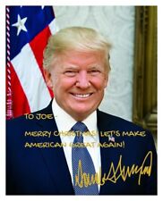 PRESIDENT DONALD TRUMP MERRY CHRISTMAS PERSONALIZED MESSAGE 8X10 PHOTO picture