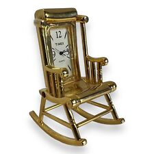 Timex Solid Brass Small Desk Top Clock Rocking Chair picture