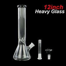 12inch Heavy Glass Bong Beaker Precolator Hookah Smoking Water Pipe Bubbler+bowl picture
