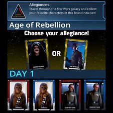 ALLEGIANCES-AGE OF REBELLION-DAY 1-RED+BLUE-4 CARDS-TOPPS STAR WARS CARD TRADER picture