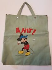 Vintage Walt Disney Productions Vinyl Mickey Mouse Tote Bag It's A Hit Rare HTF picture