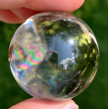 GORGEOUS GOLDEN AZEZTULITE RAINBOW HIGH VIBRATION POLISHED CRYSTAL SPHERE *3 picture