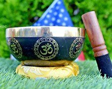 6 inches Diameter Hindu om carved singing bowl-Chakra Healing yoga bowl-Nepal picture
